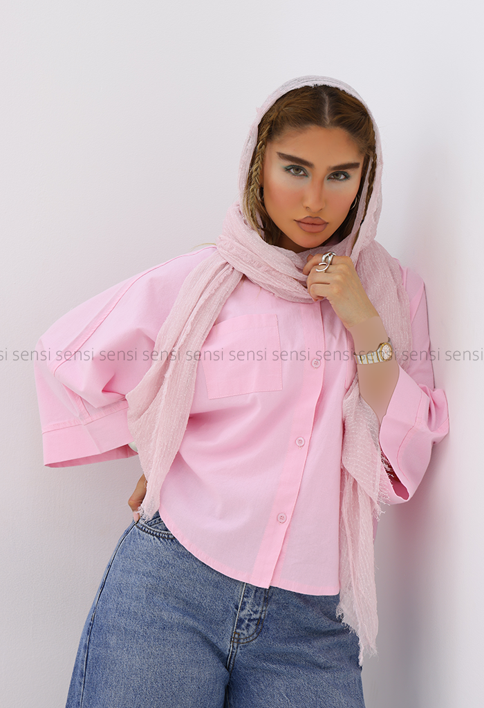 شومیز لینن باکسی کیمونو کد1006056